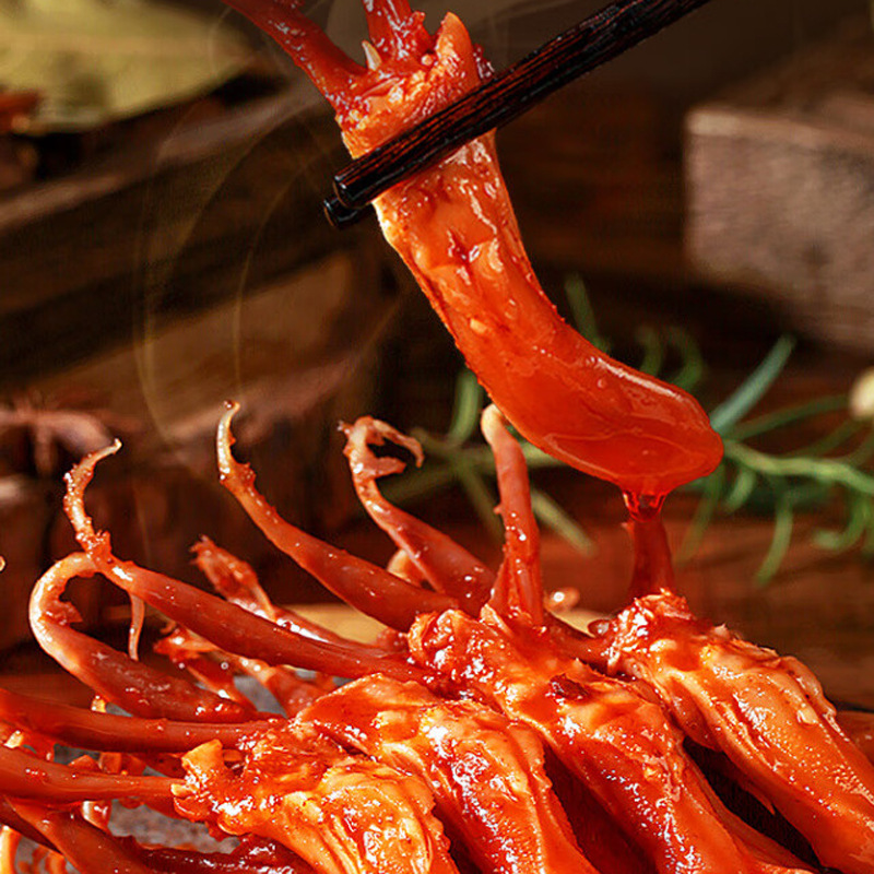 Baicao Flavor Duck Tongue (Five Flavors) 28g Box Size 100 Packages Meat Snacks Braised Ready-To-Eat Portable Small Package