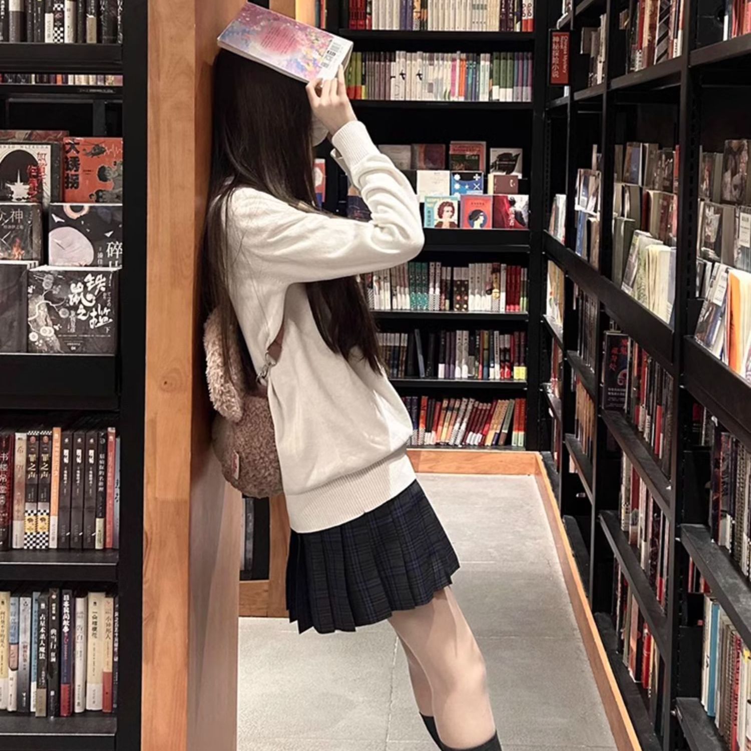 Jinjin Genuine JK Peck Skirt Autumn and Winter School-style JK Skirt Women's College-style Japanese Pleated Skirt