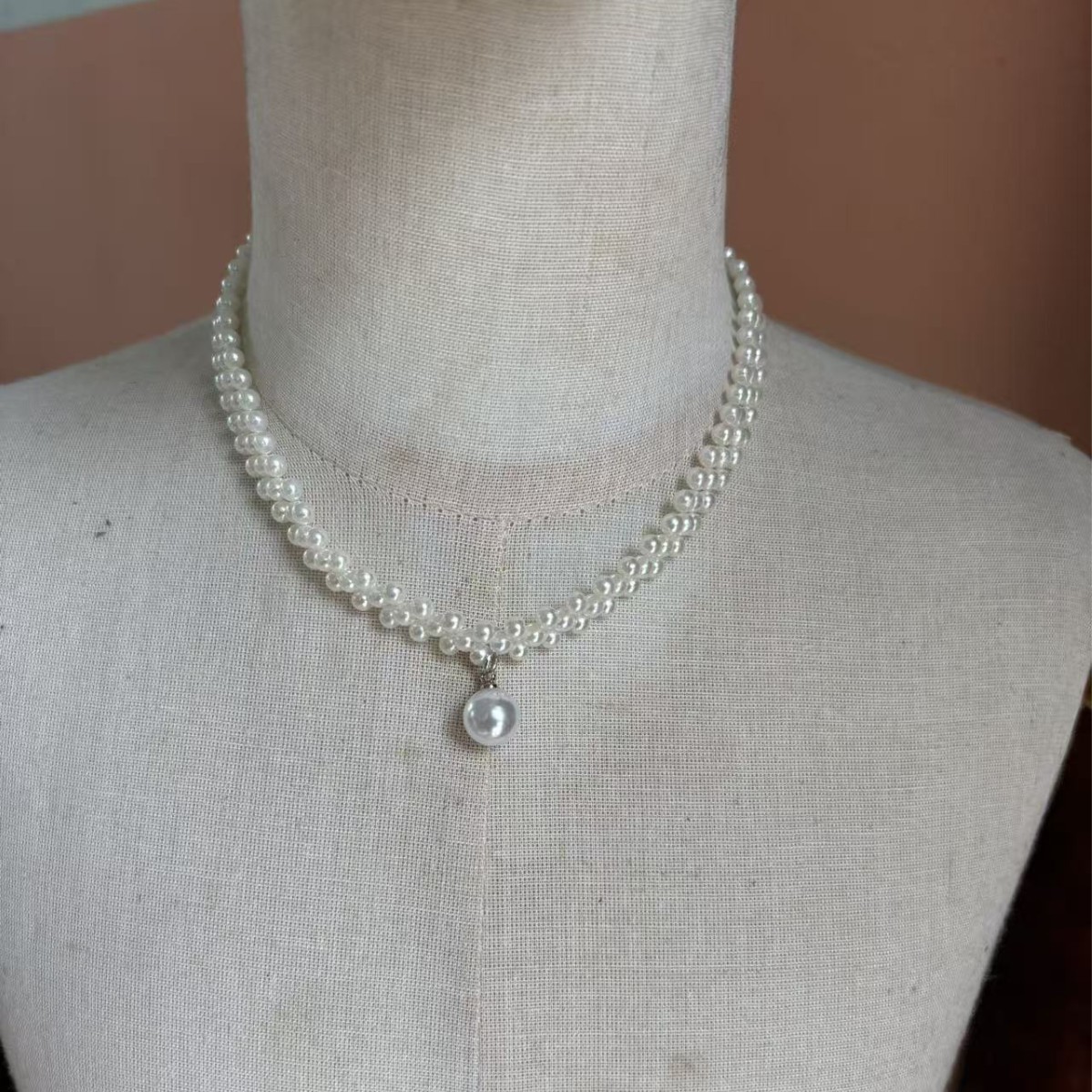 Pearl Braided Choker Necklace 2025 New Japanese and Korean Design Clavicle Chain Fashionable Stylish Summer Women's Model