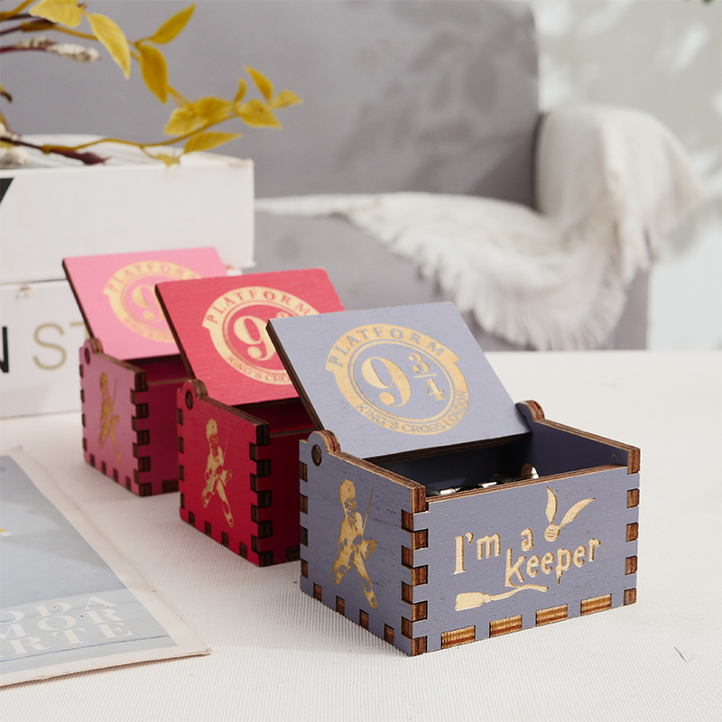 Деревянная музыкальная шкатулка Хогвартс подарок винтажная резная ручная шкатулка подарок оптом