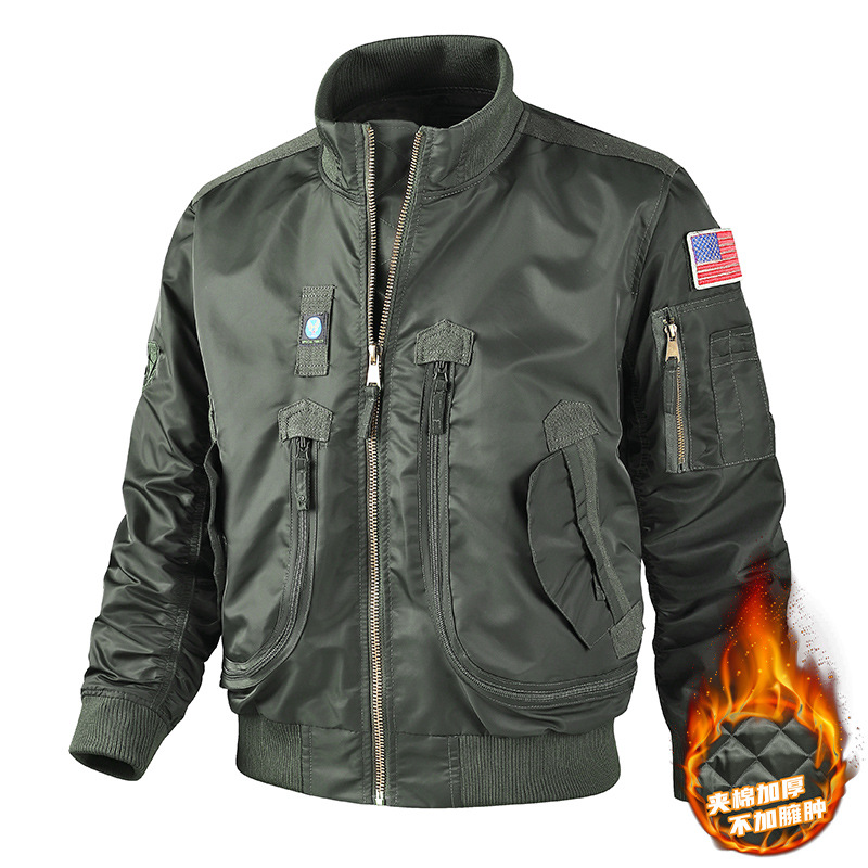 Куртка для мужчин 726 Military Fans осенне-зимняя, толстая хлопковая, короткая бейсбольная форма, тактическая, с воротником-стойкой