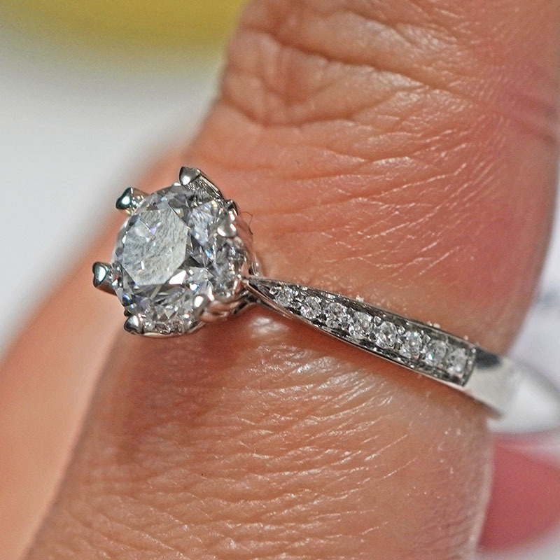 Pt950 Platinum Cultivated Diamond Ring for Women Niche Heart-Shaped Starry Wedding Proposal