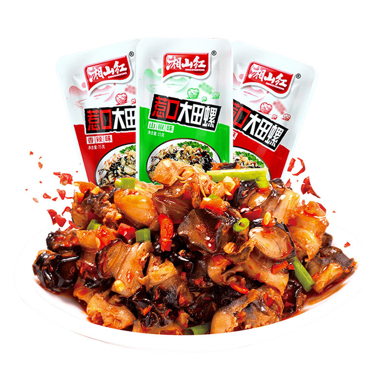 Tian Luo meat conch meat Xiangshan Red 15g cooked food spicy mountain pepper small package aquatic snacks Da Tian Luo wine dish