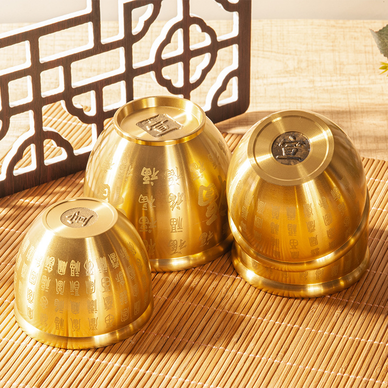 Creative Brass Rice Cylinder Lucitable Baifu Cylinder Cornucopia Bedroom Living Room Study Desktop Decoration Pure Copper Baifu Aquarium