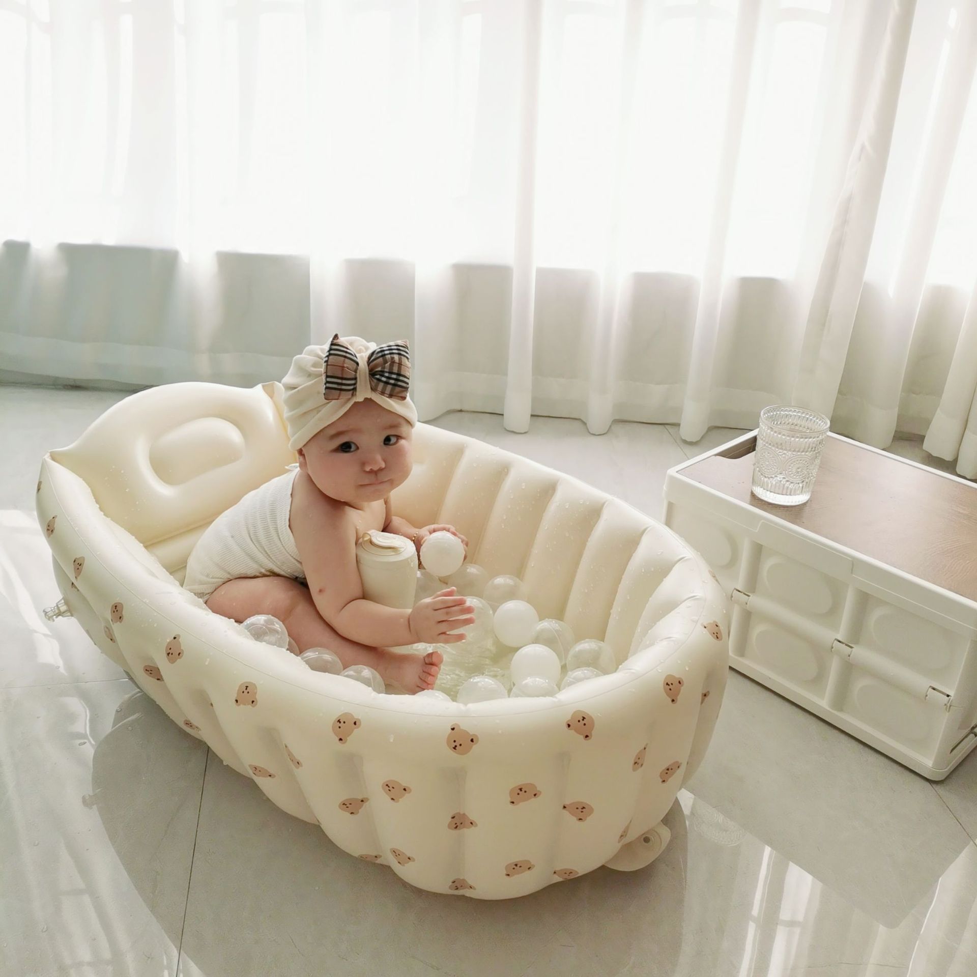 Ins Hanfeng Children's Inflatable Bathtub Infant's Inflatable Bath Indoor Children's Swimming Pool Home Bathtub