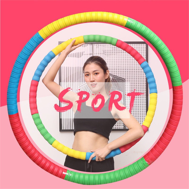 Macaron Hula Hoop for Abdominal Tightening, Fitness-Specific Weighted Fat-Burning Waist Slimming and Waist-Beautifying Artifact Sponge for Adults