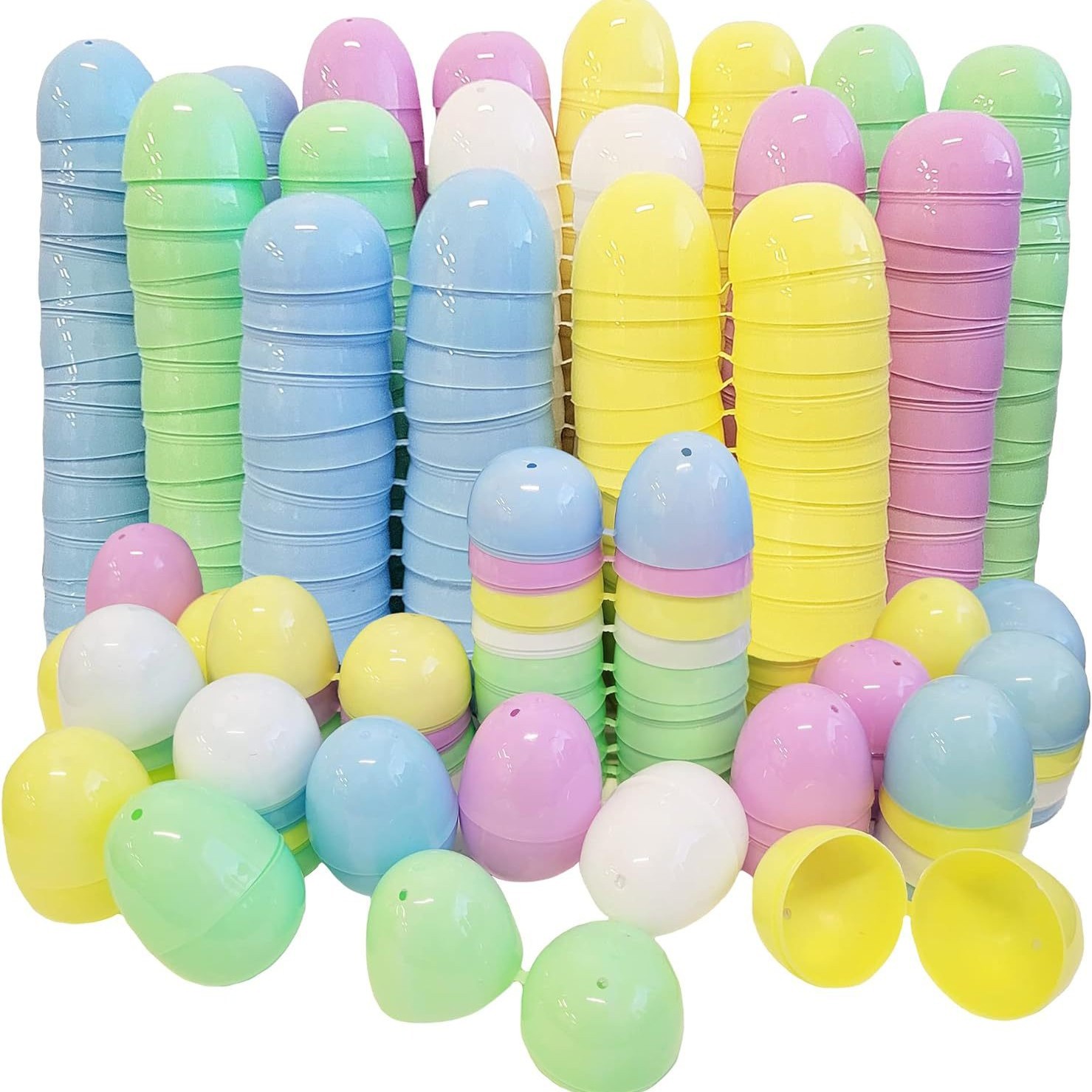 2.25-inch Easter eggshell egg plastic opening decoration twisted egg color eggshell small eggshell plastic egg