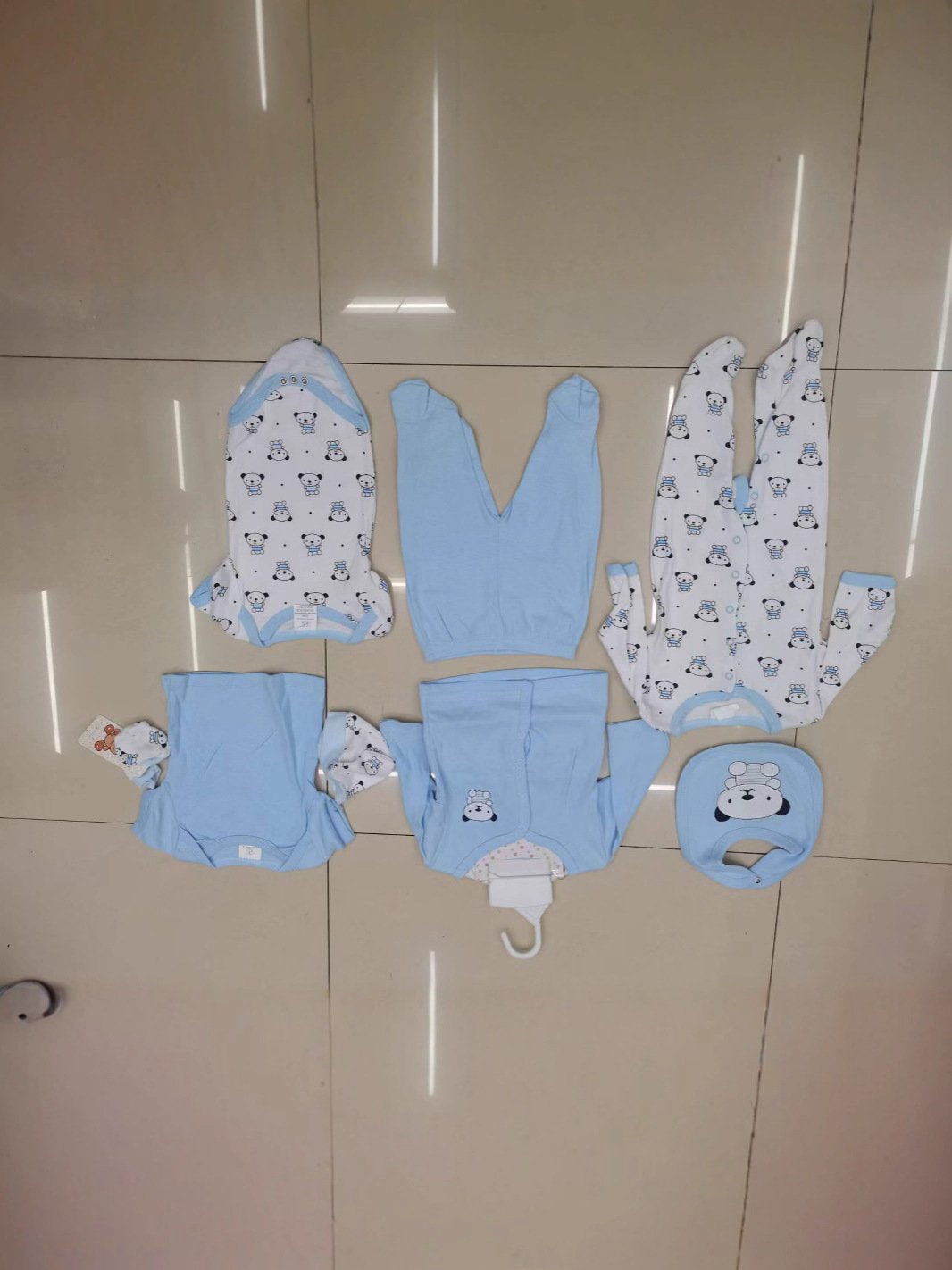 Children's Short-Sleeved Long-Sleeved Clothes, Eight-Piece Pajamas Set, Jumpsuit, Spring and Summer Newborn Baby Pajamas