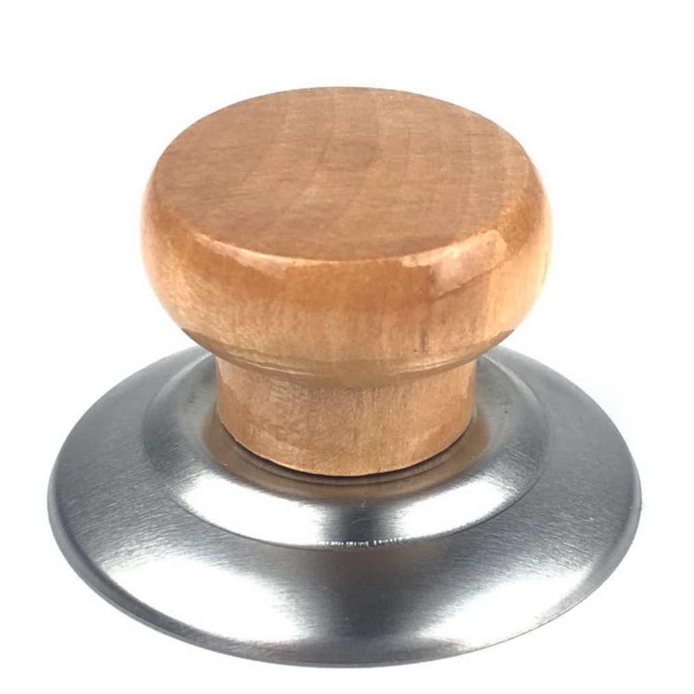 Прямые продажи крышки из массива дерева, ручка для крышки, универсальные кухонные принадлежности, кнопка для крышки из нержавеющей стали