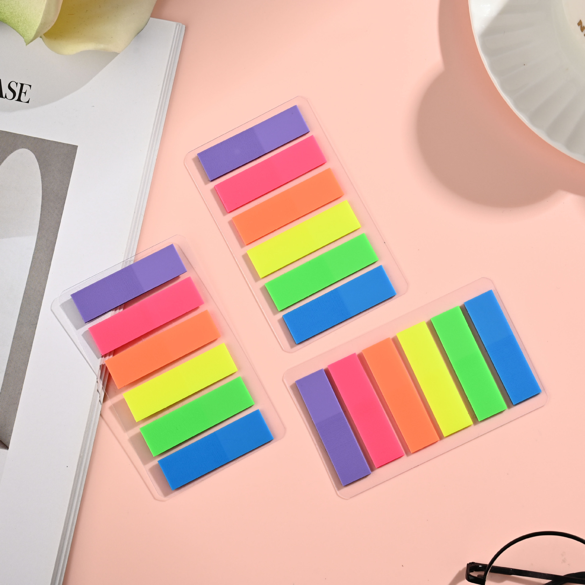 Прозрачные водонепроницаемые индексные наклейки флуоресцентные наклейки цветные пост-ит наклейки