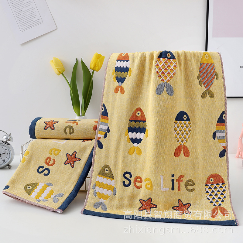 Полотенце из четырех слоев жаккардового хлопкового батиста, мягкое, оптовая цена