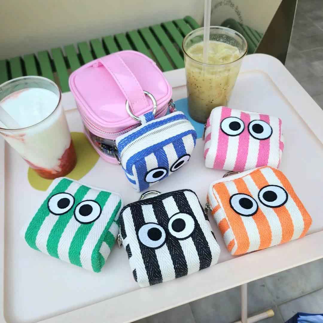 Korean-style Cute Golf Bag Summer Striped Big Eyes Golf Waist Bag Large Capacity Golf Bag