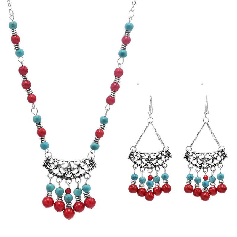 Ethnic Style Jewelry Antique Hanfu Dunhuang Feitian Accessories Beaded Tassel Necklace Headwear Simple Slimming Headwear