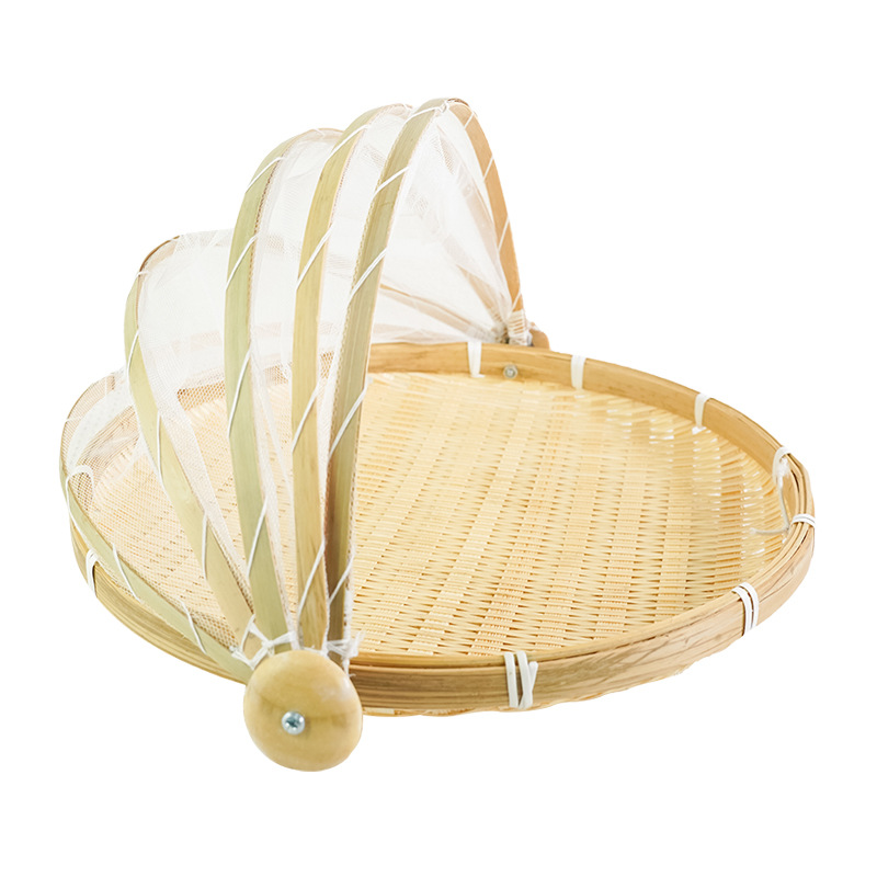 Bamboo woven drying basket household steamed bread round dustpan bamboo woven square bamboo basket bamboo bamboo woven handmade dustpan