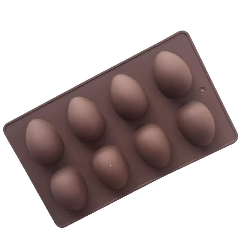 8-Piece Easter Egg Chocolate Silicone Mold Ice Making Pudding Jelly Dessert Mold Soap Baking Utensils