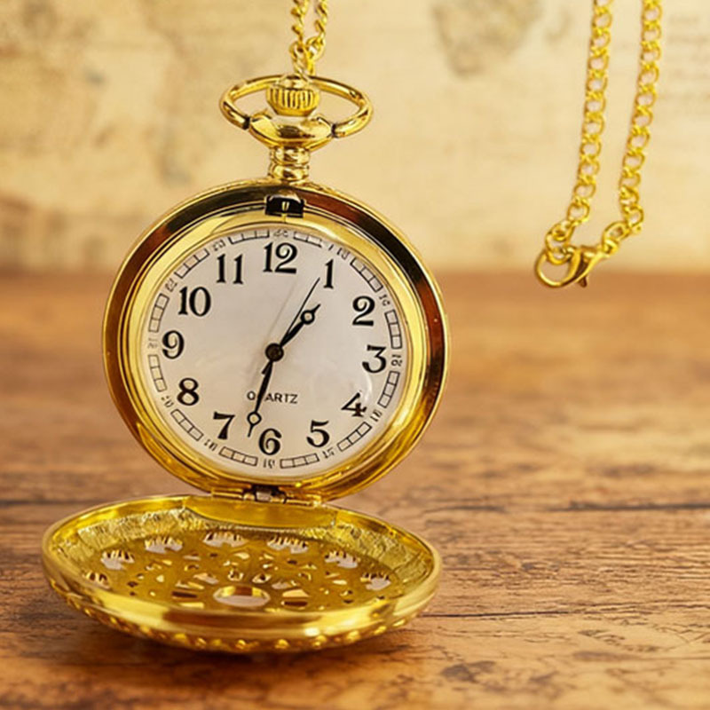Delta Operation Said Pocket Watch Retro Flip Cover Large Pocket Watch Gold Necklace Men's Gift Watch Wholesale
