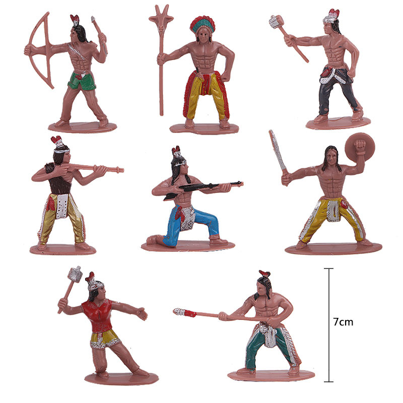 Native American Indian Doll Plastic Western Denim Police Psychological Figure Decoration Cognitive Education Teaching Aware