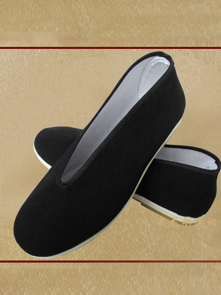 Beef Sole Tai Chi Shoes Martial Arts Practice Shoes Men's Old Beijing Cloth Shoes Square Shoes Kung Fu Shoes Canvas Taoist Shoes Summer