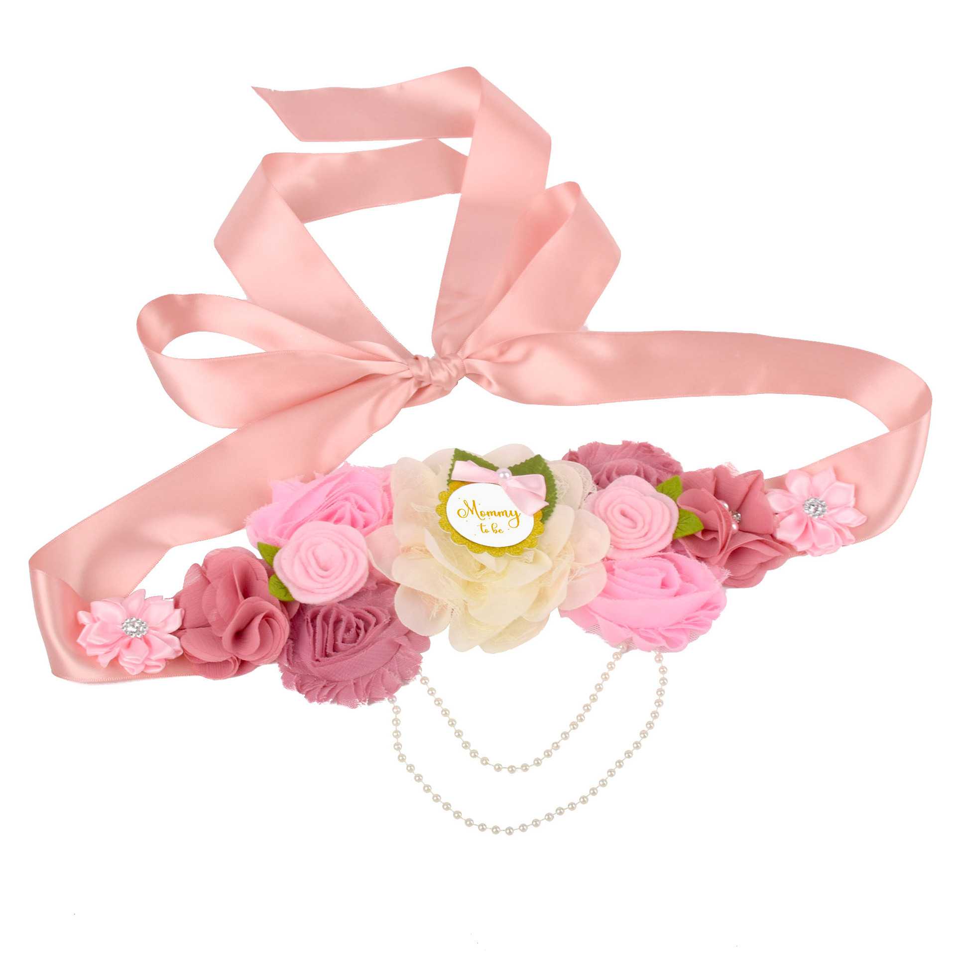 Cross-border Amazon Hot-selling Pregnant Women Flower Belt Baby-welcoming Pie to MOM TO BE Photo Waist Props sash