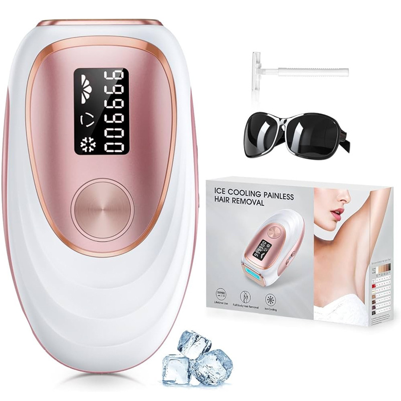 Портативное устройство для удаления волос, безболезненное удаление волос на всем теле, включая интимные зоны и подмышки, не повреждает кожу, аппарат с охлаждением