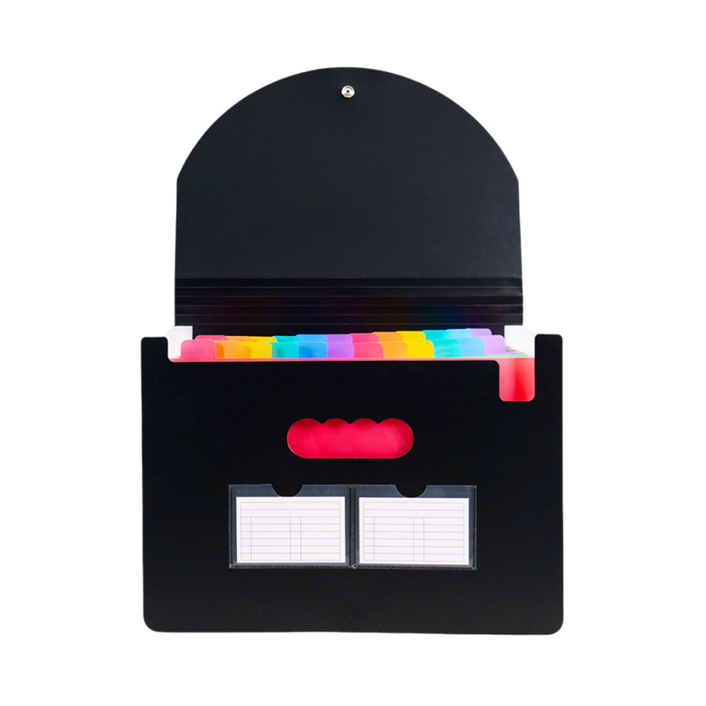 a4 three-side sealed lanyard organ bag 25 grid three-side sealed flip folder New Office file storage bag wholesale