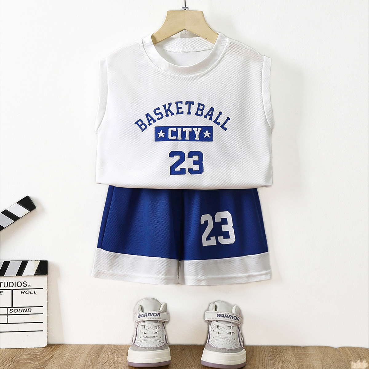 Children's Summer Vest Sports suit Mesh Quick Dry Western Style Casual Boys Sleeveless Thin suit