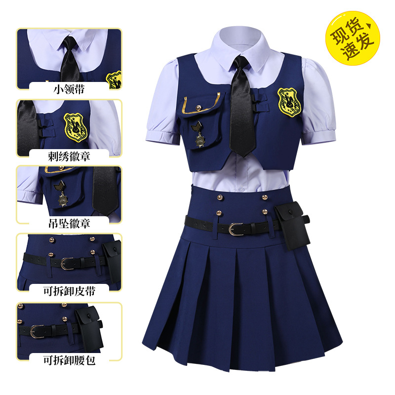 Костюм Козы Джуди из Зверополиса, полицейский, юбка Jk, взрослый двухмерный костюм