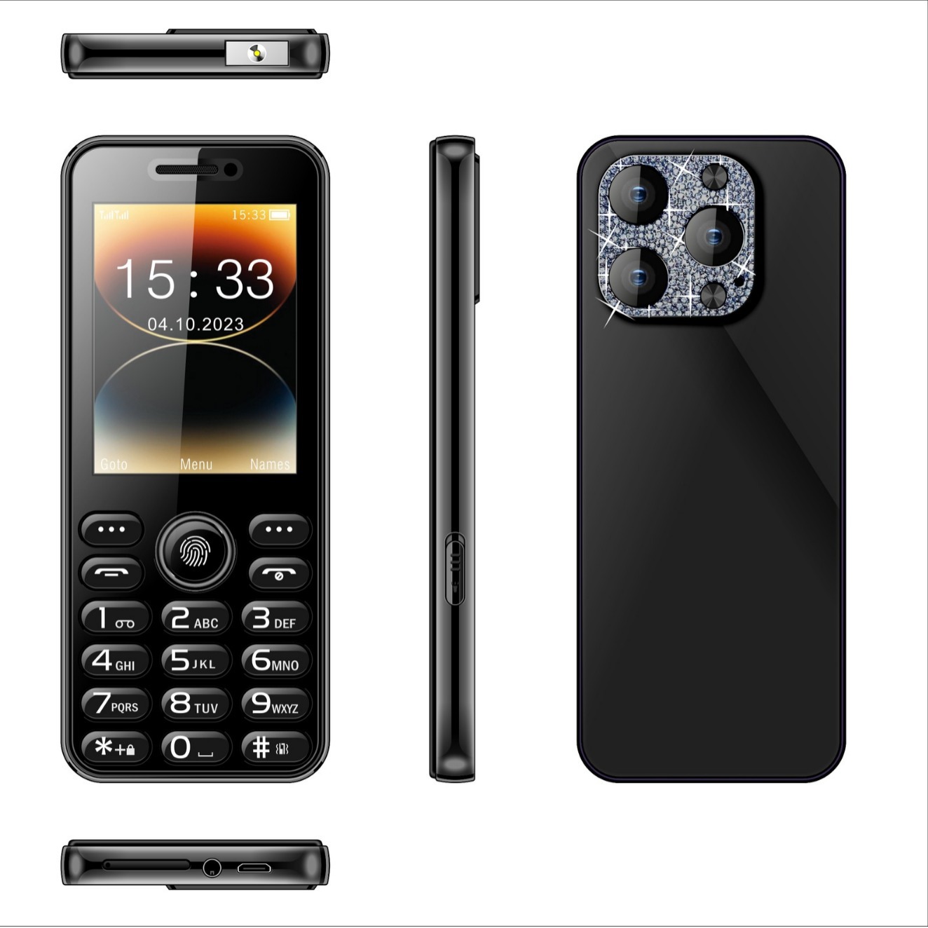 Heavy Metal Feel, Fashionable New Style, Shiny and Bright, Capsulesy Feel, 2.8 Screen, Large Battery, Strong Light Flashlight, Button Function