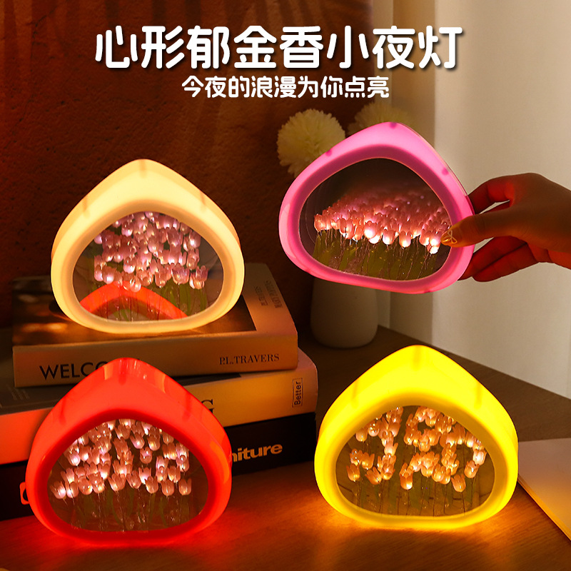 Tulip Nightlight DIY Handmade Love Nightlight Atmosphere Light Valentine's Day Gift for Girls Birthday Gift