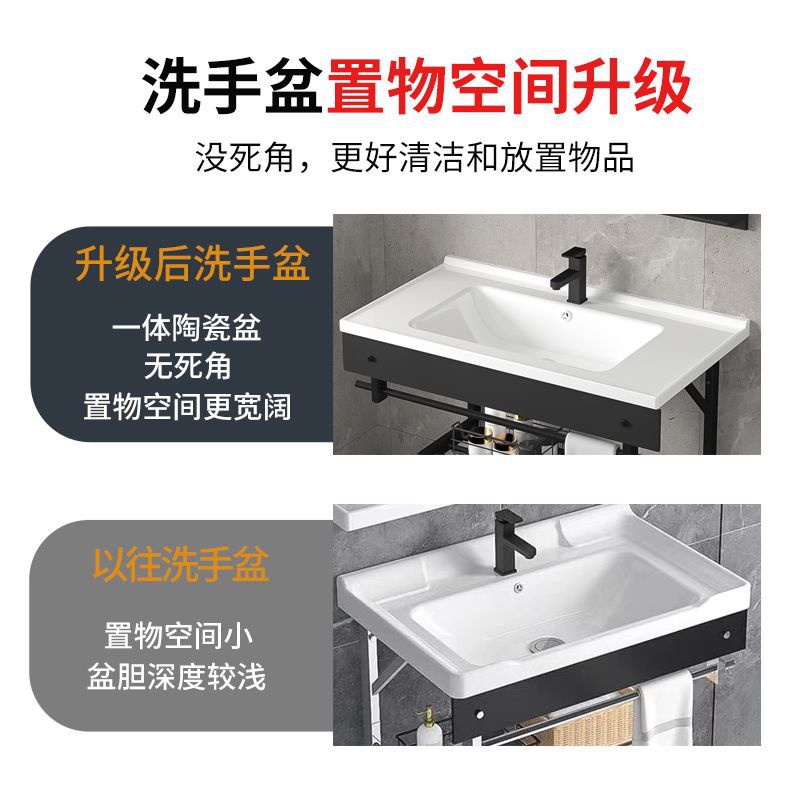 Bathroom Washbasin 40cm Wide Wall-Mounted Washbasin Stainless Steel Bracket Integrated Ceramic Washbasin Free Shipping