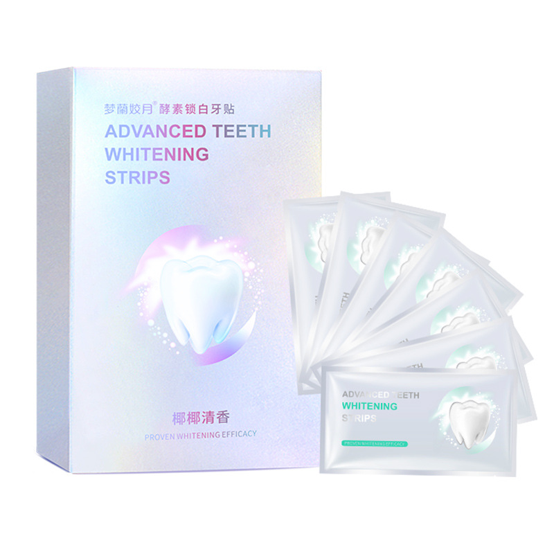 Coconut Scented Whitening Enzyme Tooth Strips for Dazzlingly White Teeth, Yellowing Removal, Oral Care, Manufacturer Wholesale Stain Removal