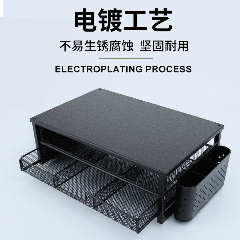 New Monitor Elevated Desktop Computer Stand Office Storage Rack with Large Capacity Drawer Pen Holder Storage