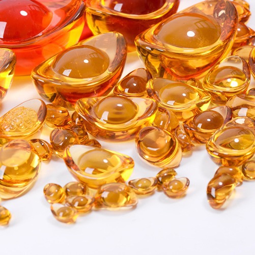 Wholesale crystal ingot, yellow crystal Gold Ingot size gold ingot home decoration glass ingot crafts