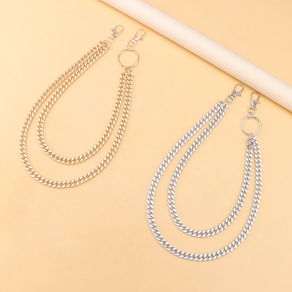 Amazon Hot Jewelry Fashion Double-layer Metal Pants Chain All-match Simple Denim Clothing Accessories Pants Chain