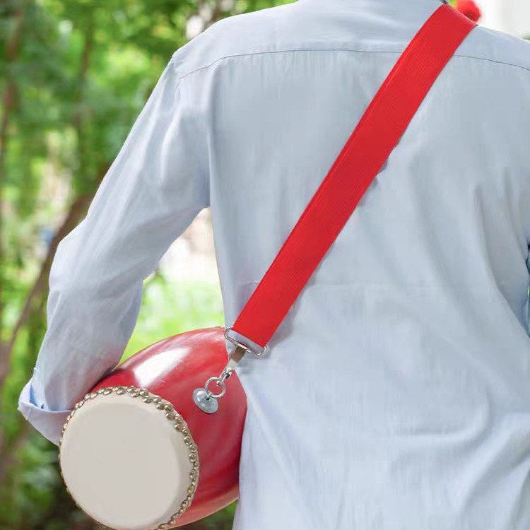Universal Snare Drum Strap 3.8cm Large Drum Strap Red Gray Red Waist Drum School Drum Corps Instrument Accessories