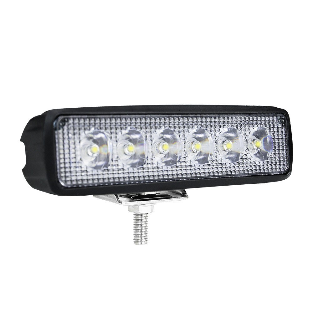 Car Led Work Light, Straight Shape, 6 Leds, 18W, Daytime Running Light, Auxiliary Light, Off-Road Vehicle Modification Light