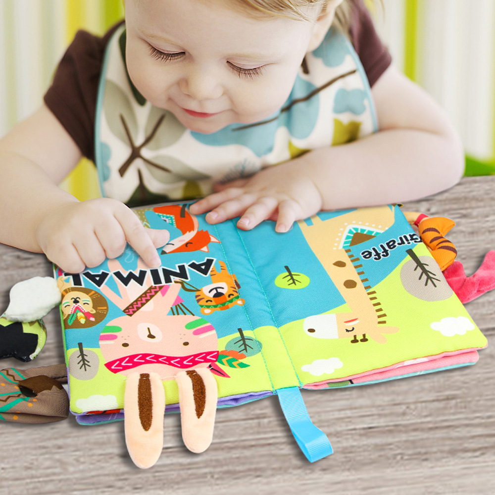 Aipinqi Kidsren's Tail Cloth Book, Tear-Resistant Paper, Baby Cloth Book, Infant Early Education Toy, Quiet Book in Stock