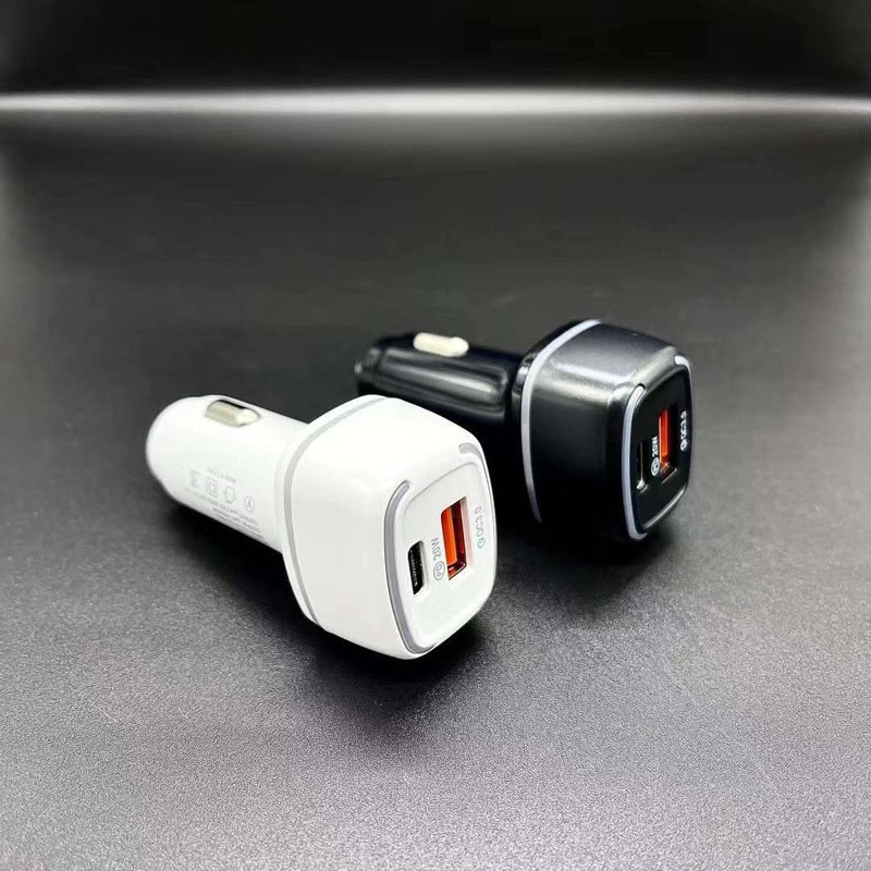 Cross-Border Car Charger Small Steel Cannon Pd + Bowling + Smiley Face + Carbon Fiber 15W & 38W Dual Fast Charging