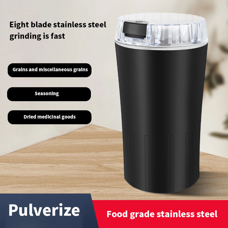 Cross-border portable multi-function grinder black electric household small grain Medicine Coffee Mill foreign trade