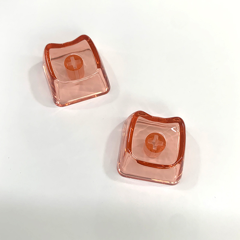 Cat-Shaped Transparent Keycap Pc Material Mao Translucent Unengraved Material Cross-Shaped Personalized Keycap