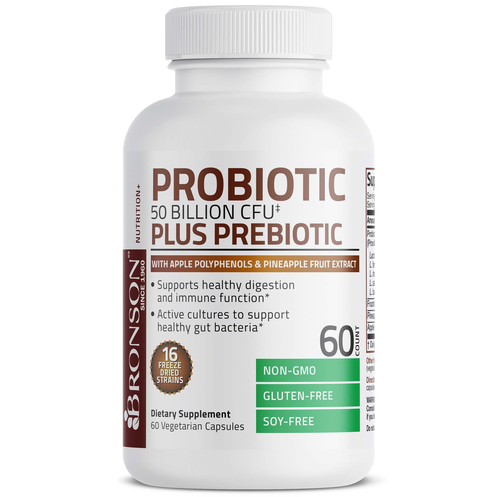 Kindergarten Hot-Selling Cross-Border Popular Probiotics Plus Prebiotics-50 Billion Cfu-60 Vegetarian Body Supplement Capsules