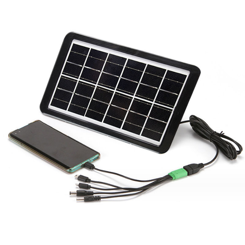 Cross-Border Solar Panel 6V Solar Photovoltaic Panel Mobile Phone Charger Polycrystalline Emergency Charging System