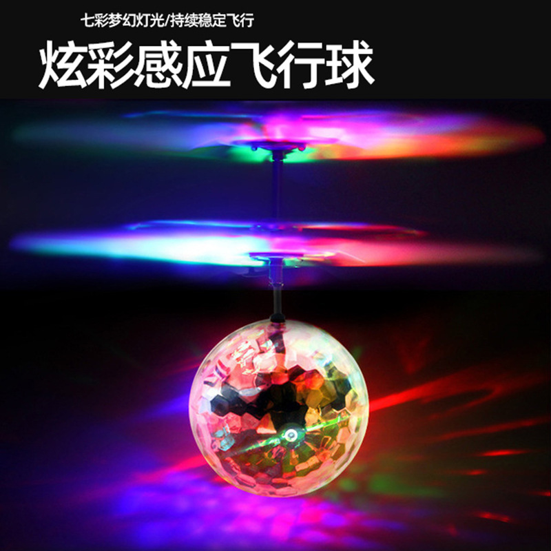 Cross-Border Luminous Crystal Flying Ball Intelligent Induction Aircraft Suspended Gesture Remote Control Aircraft Children's Toys Wholesale