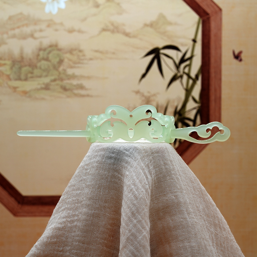 Antique Hair Crown Hairpin Hanfu Temperament Acetic Acid Hair Accessories suit Combination Warring States Period Hairpin Men's Headrest