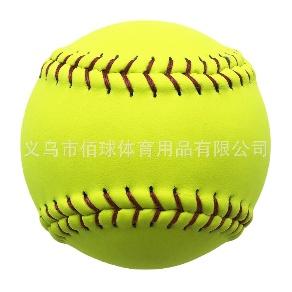 in stock wholesale blank 12 inch high quality PVC softball two hammer leather softball game training practice softball