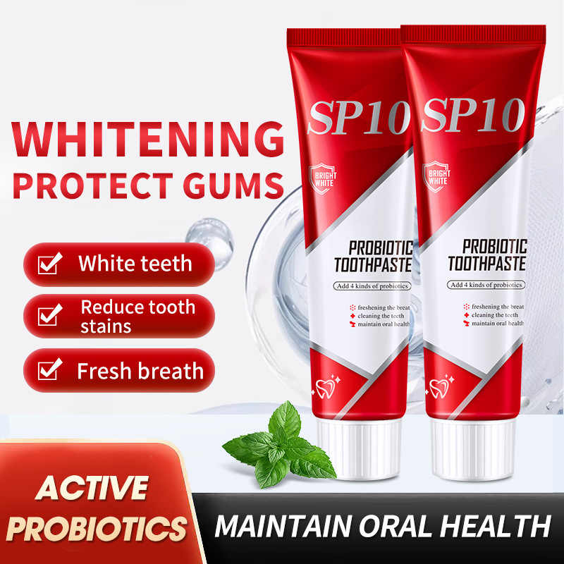 [Cross-Border Ready Stock] Unbranded Sp-10 Toothpaste for Whitening, Stain Removal, Fresh Breath, English Version Sp10 Toothpaste 100g