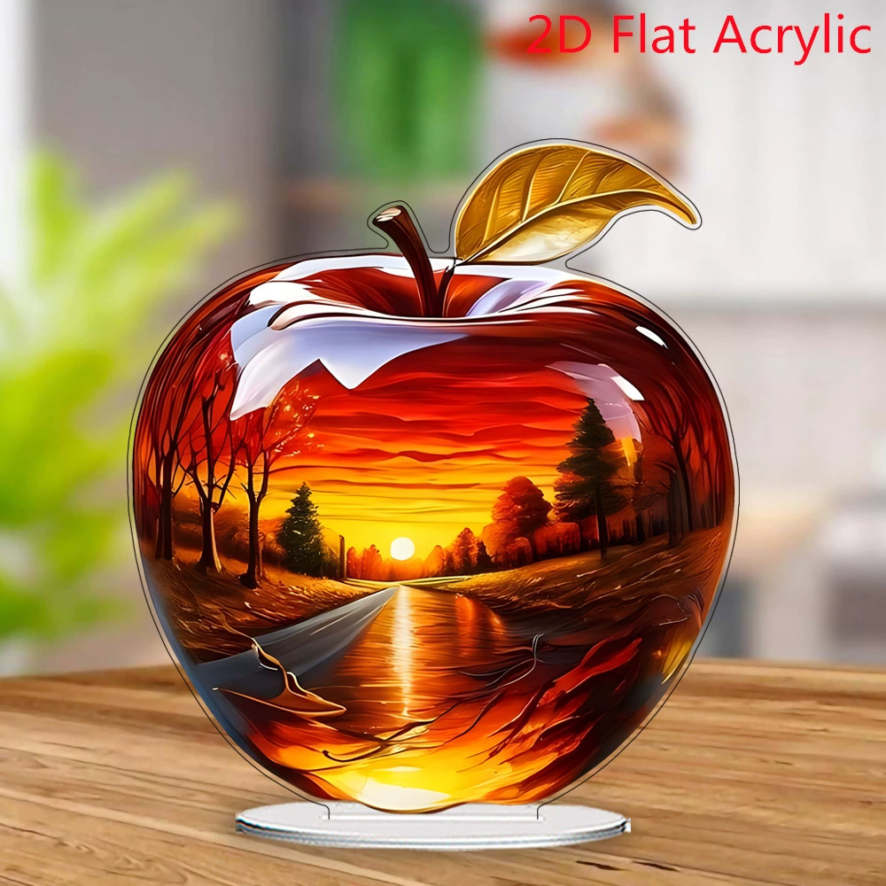 Cross-border Acrylic 2D Apple Brand Ornaments Valentine's Day Mother's Day Christmas Easter Crafts Gift