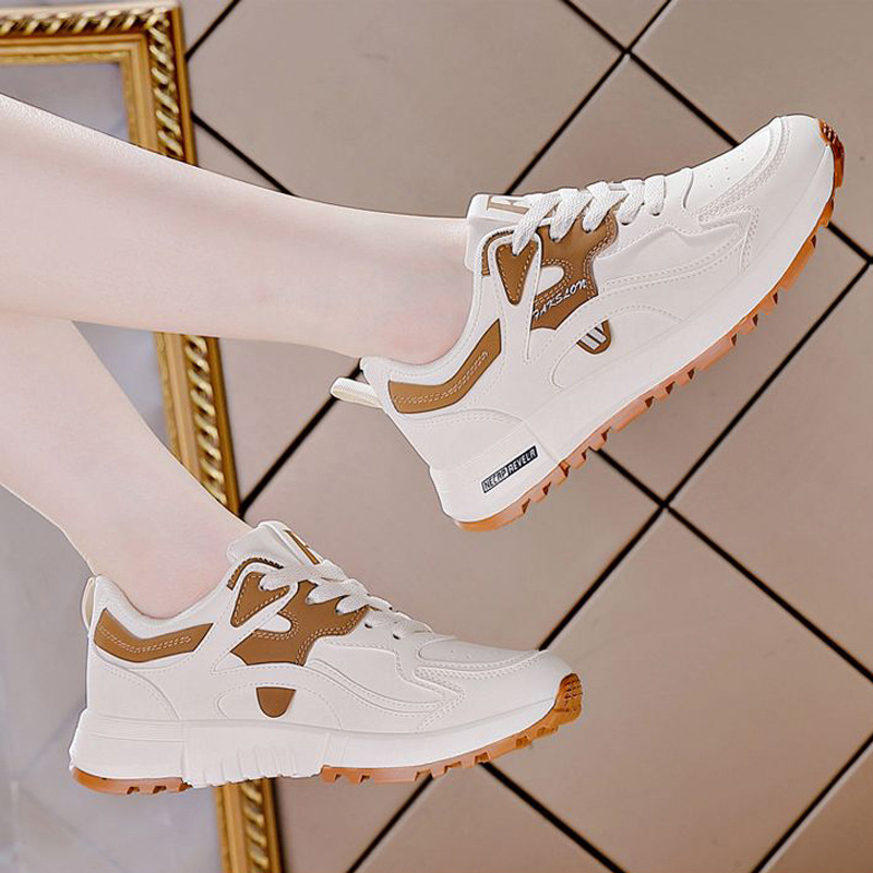 plus size sneaker Women's 2024 New Spring Explosions Korean Style All-match Lightweight Running Leather Casual Torre Shoes Women