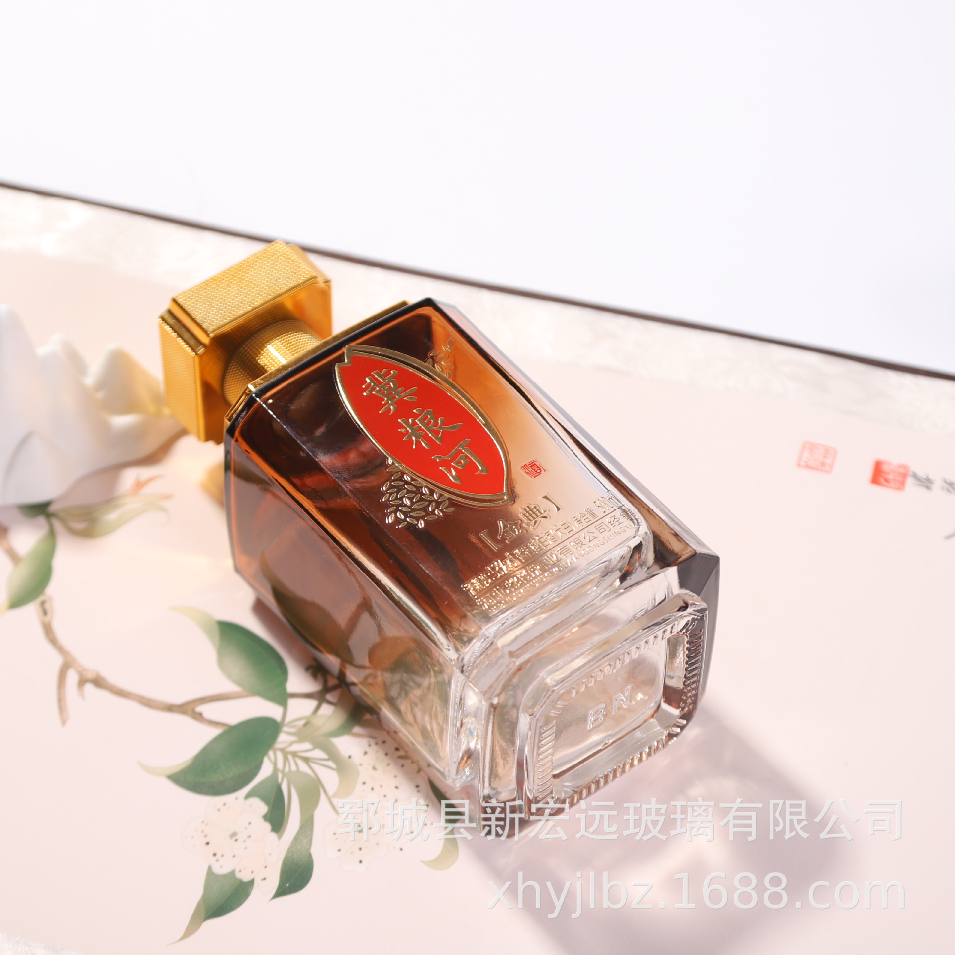 New Thickeneded Glass L Transparent Liquor Bottle Empty Bottle Glass Small Wine Bottle Refill Bottle Self-Brewed Sealed Liquor Bottle