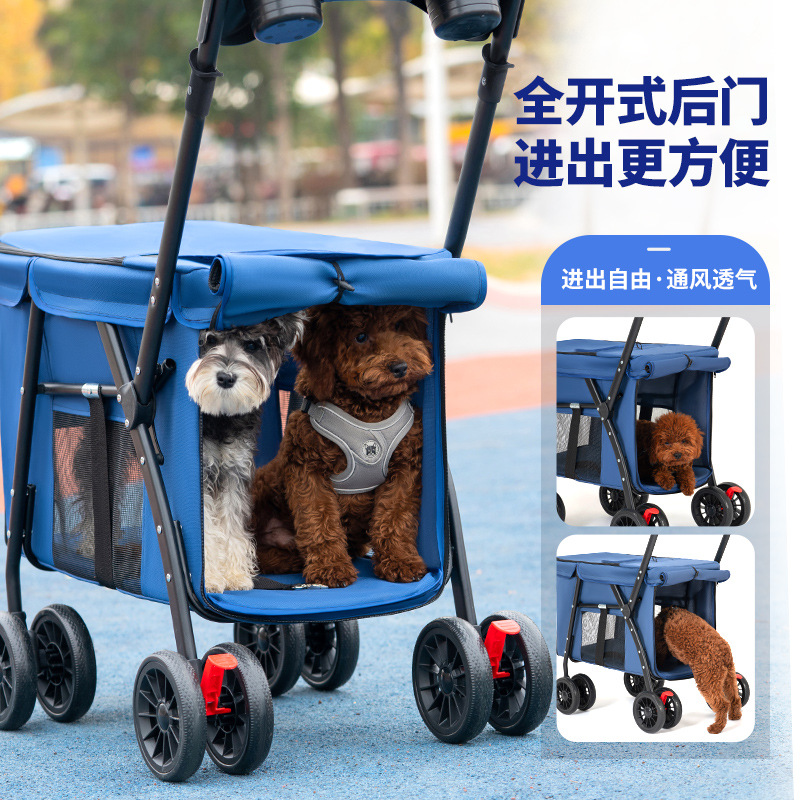 Multifunctional Pet Stroller for Medium and Large Dogs, Outdoor Travel, Large Dog Stroller, Portable and Foldable, Cross-Border Sale